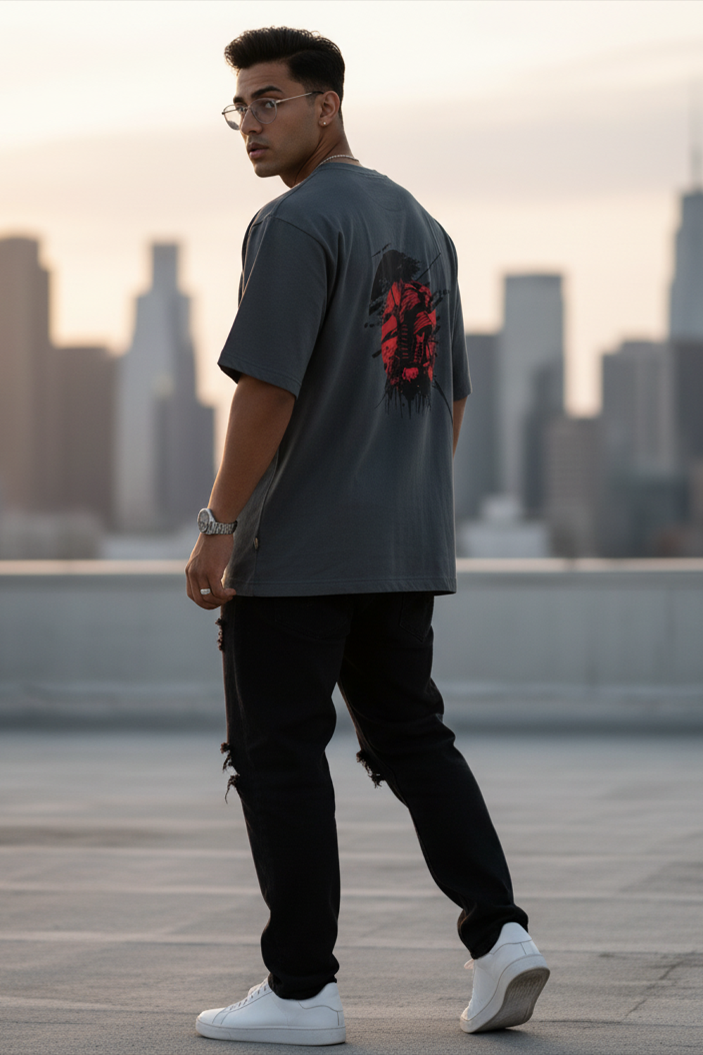 Oversized Samurai Graphic Tee