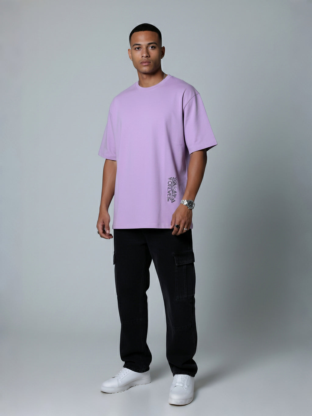Wakanda Forever Oversized Tee – Lilac Edition