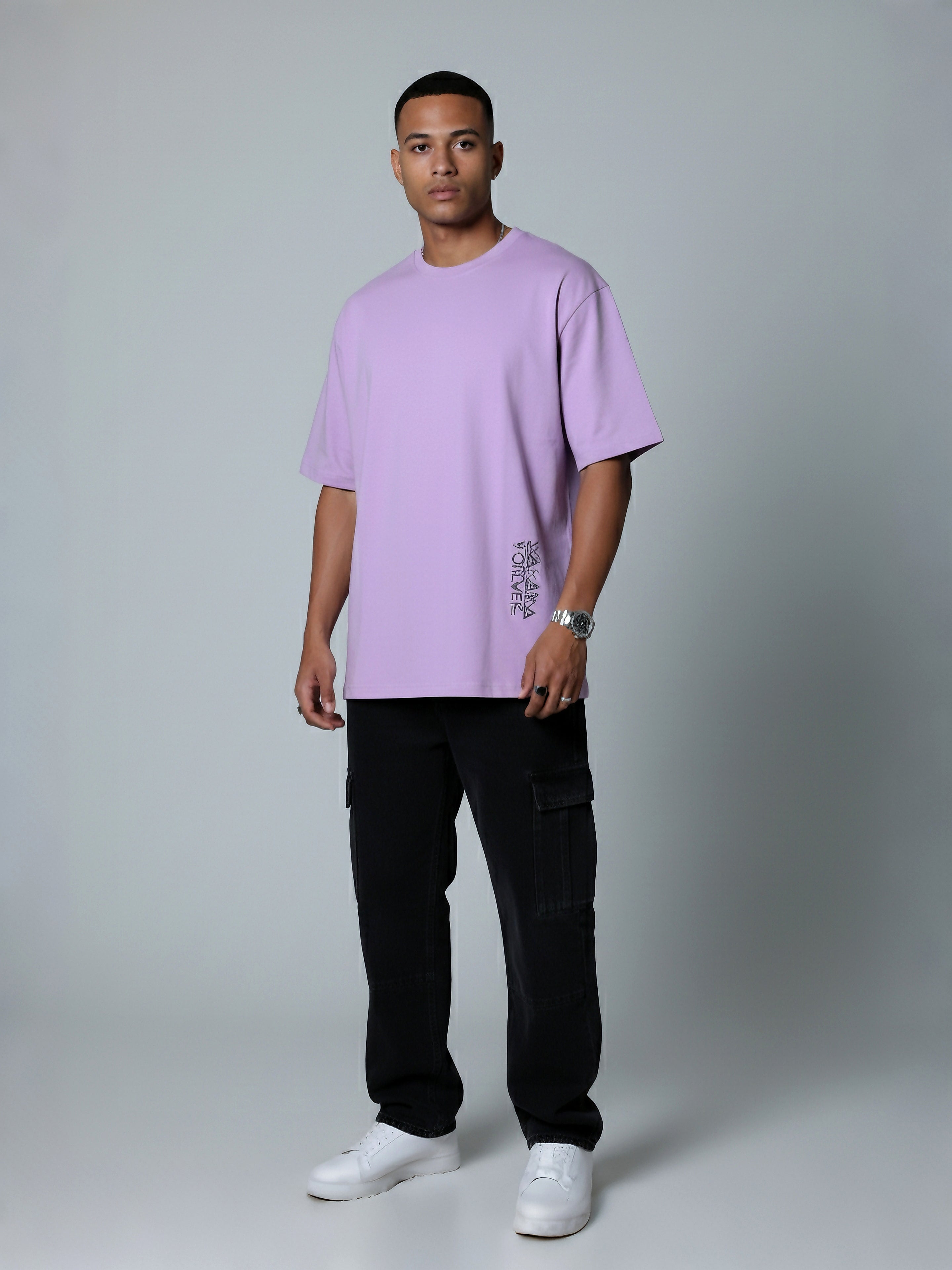 Wakanda Forever Oversized Tee – Lilac Edition