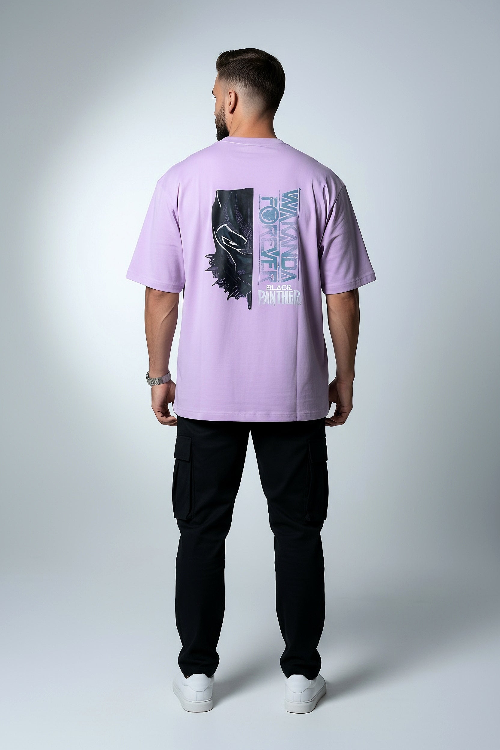 Wakanda Forever Oversized Tee – Lilac Edition