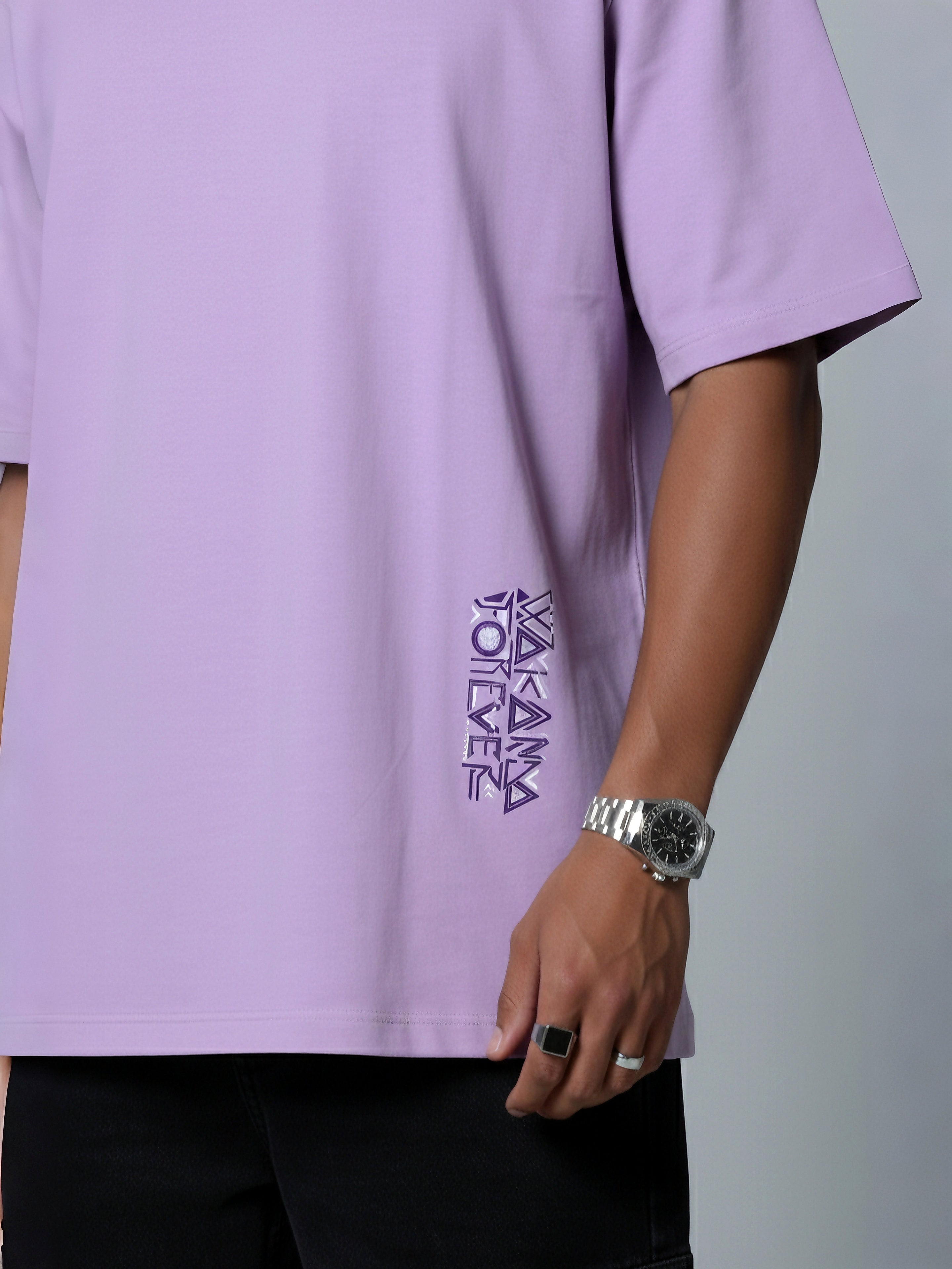 Wakanda Forever Oversized Tee – Lilac Edition