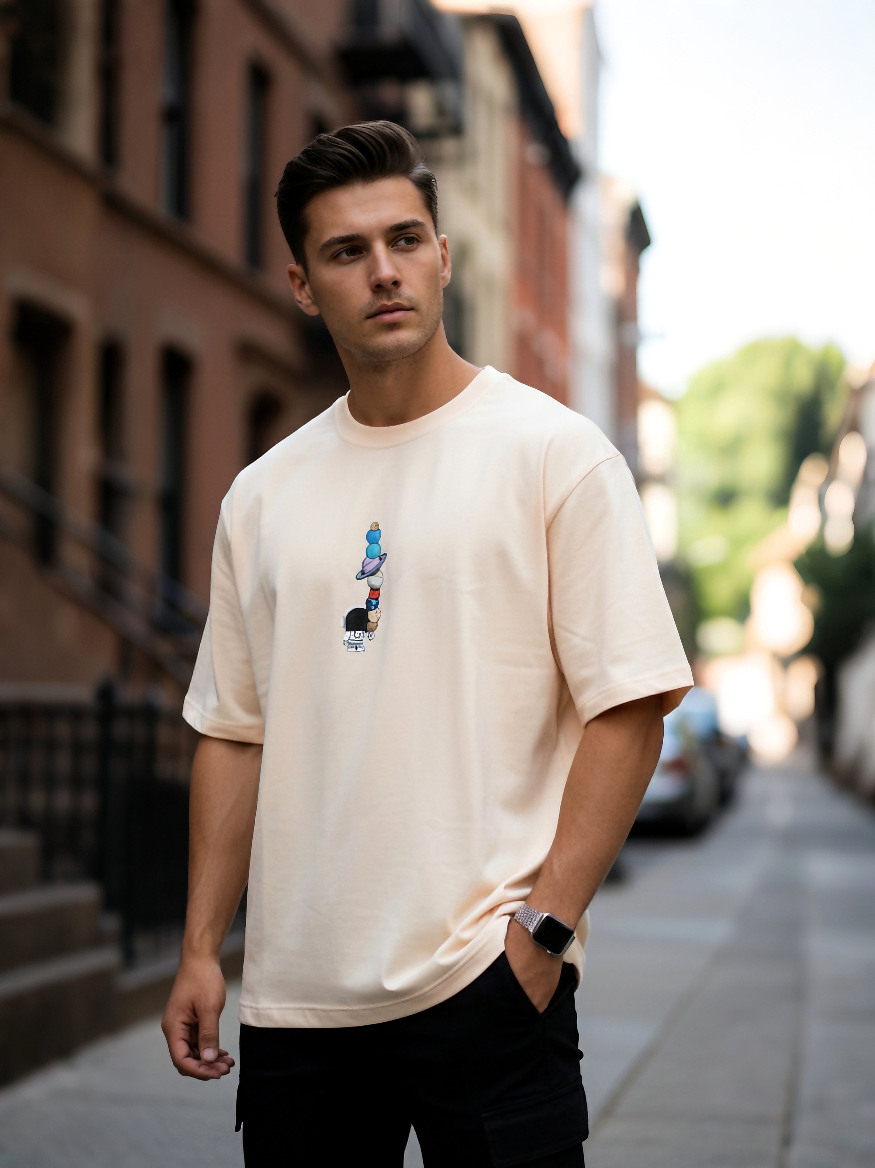 CosmoStack Cream - Oversized Tees