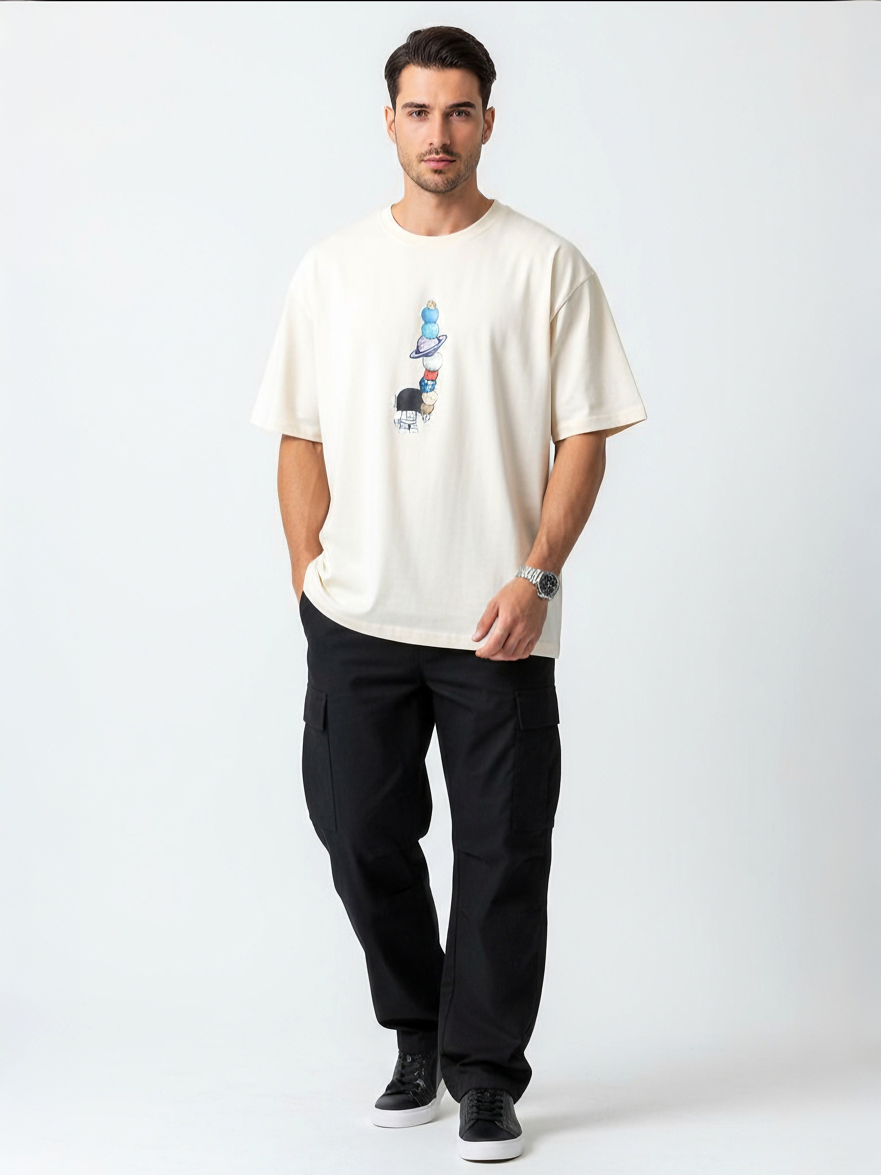CosmoStack Cream - Oversized Tees
