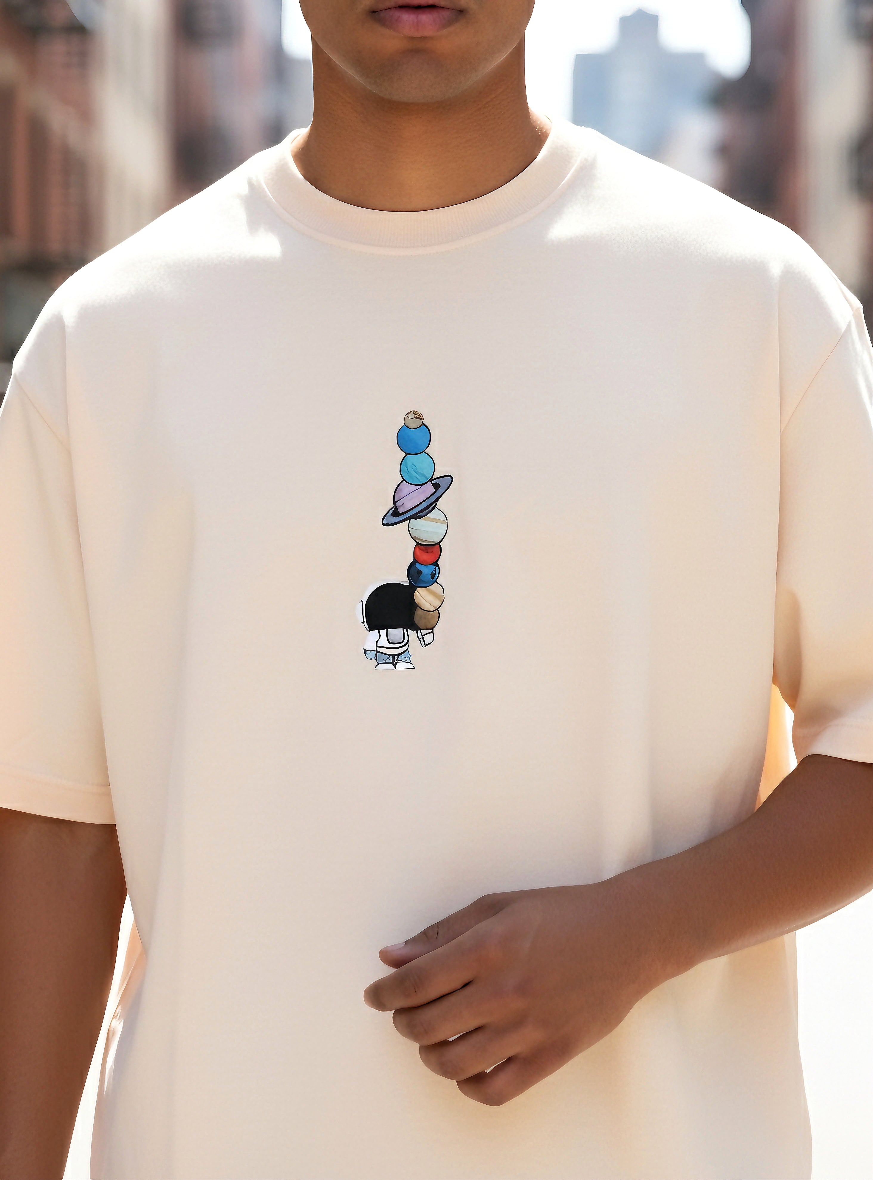 CosmoStack Cream - Oversized Tees